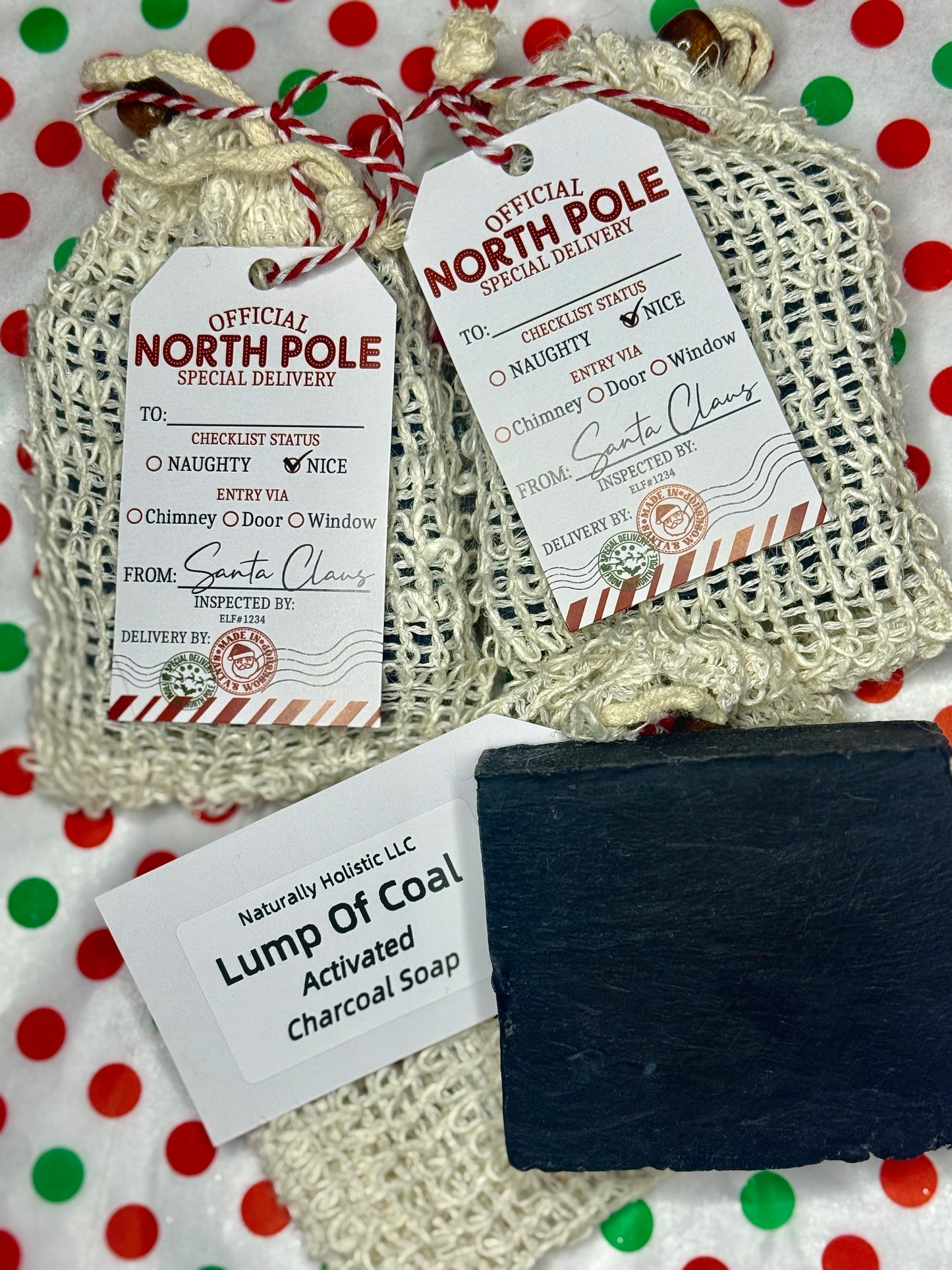A Lump Of Coal- (Activated Charcoal Soap & Exfoliating Pouch)